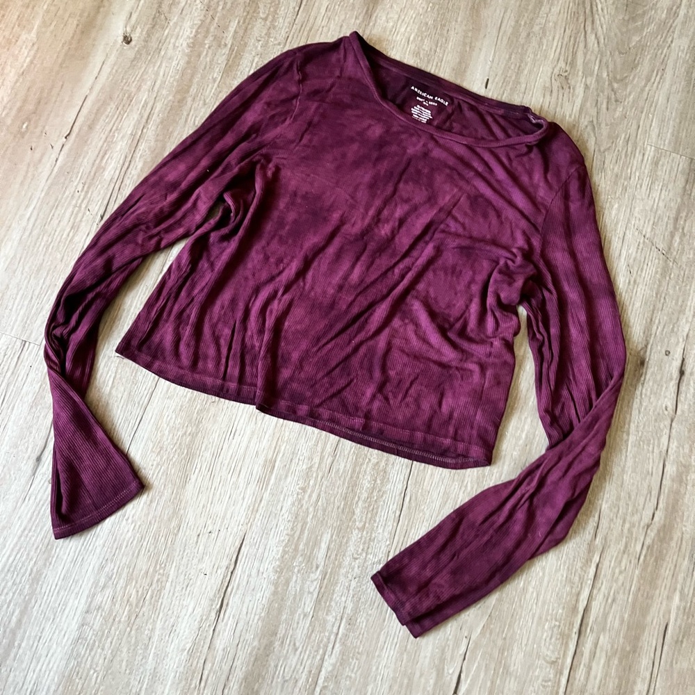 American Eagle Soft & Sexy Rib Tie Dye Crop Top